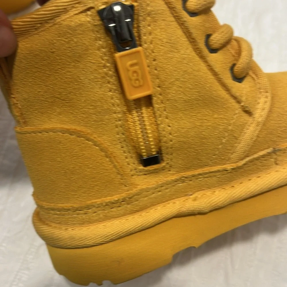 UGG NEUMEL II kids toddler boots shoe lace inner Sherpa lined treadlite size 6c - Picture 11 of 14